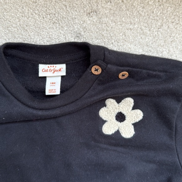 Cat & Jack Black and White Floral Kids Matching Set - Picture 4 of 5